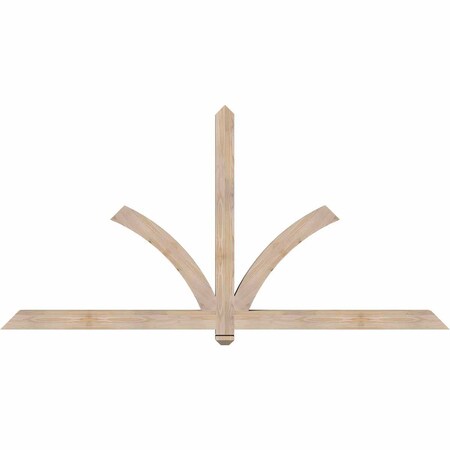 Ekena Millwork Redmond Smooth Timber Gable Bracket, Douglas Fir, 84"W x 42"H x 3 1/2"D x 3 1/2"F, 12/12 Pitch GBW084X42X0404RED00SDF